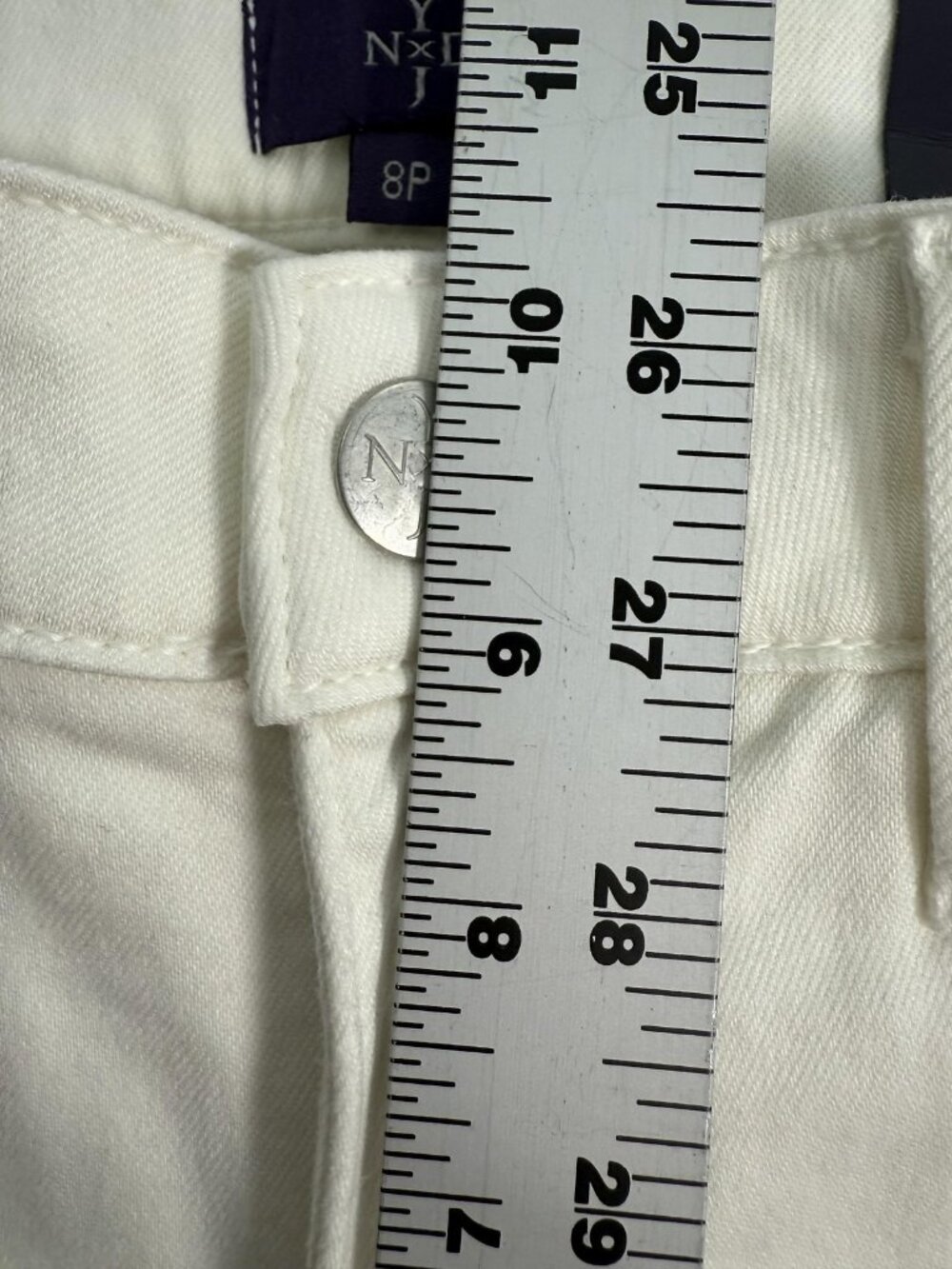 NYDJ The Trouser Pants Womens 8P Optic White Wide Leg Petite Minimalist Chic NWT - Picture 7 of 13